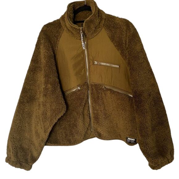 BDG Jackets & Blazers - BDG Urban Outfitters Fleece Jacket Women's L Full Zip Teddy Olive Green NEW